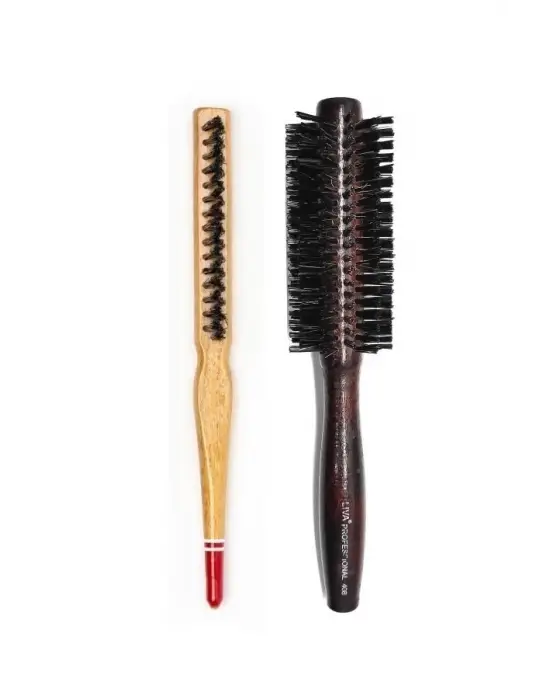 Liva 408& 690 Profesyonel Yanmaz Set Topuz Saç Fırçası-2li