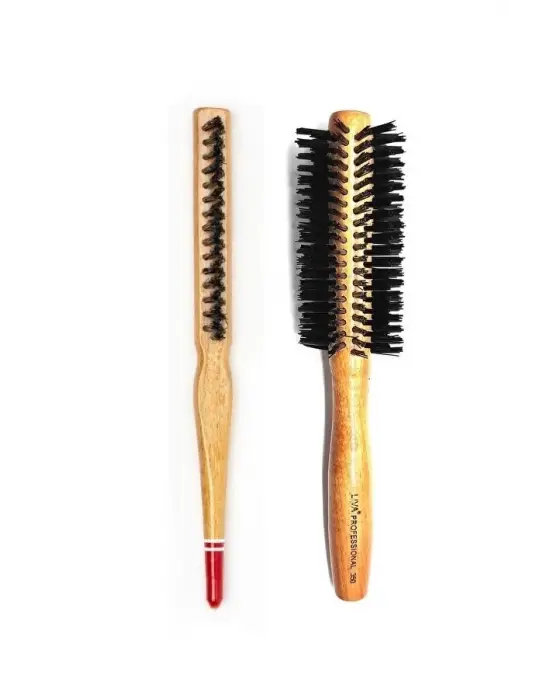 Liva 540& 690 Profesyonel Yanmaz Set Topuz Saç Fırçası-2li