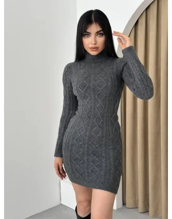 Omarı Boğaz Detaylı Şık Mini Elbise