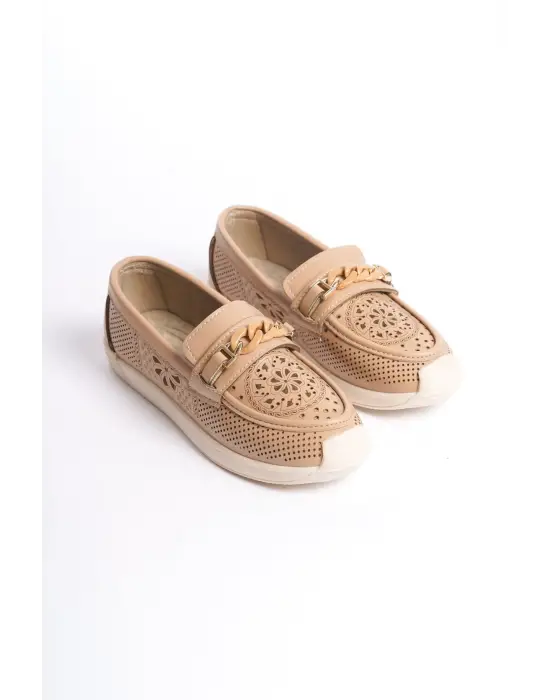 Çiçek Desenli Bayan Babet Ayakkabı