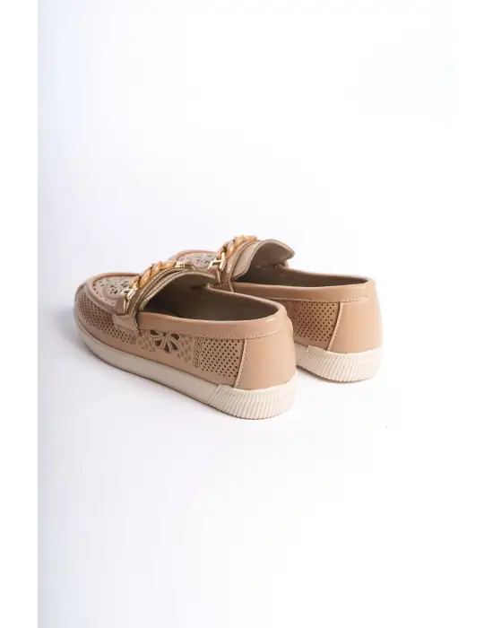 Çiçek Desenli Bayan Babet Ayakkabı