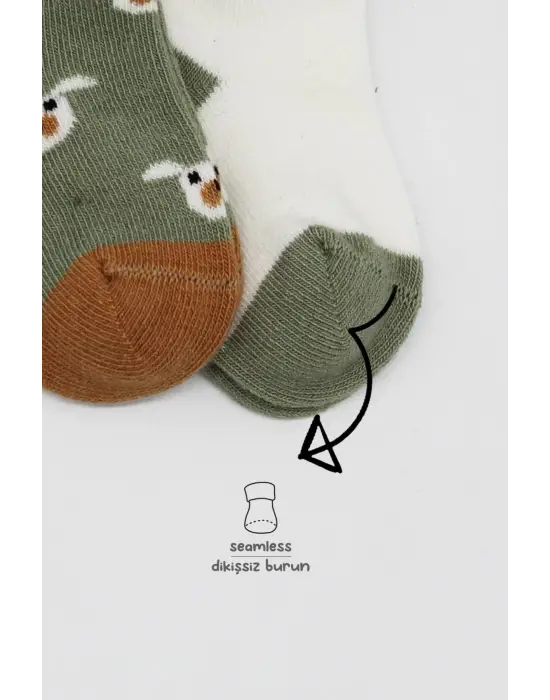 Omarı Sevimli Desenli Penye Soket Çorap Seti