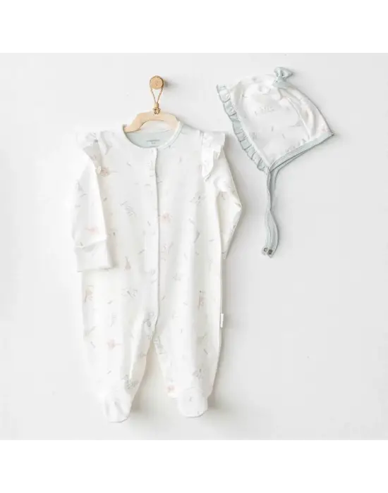 Omarı Rahat ve Şık Ekru Bebek Tulum Takımı