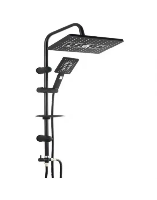 Omarı Lüks Mat Siyah Robot Duş Seti | Çok Fonksiyonlu Yağmur Duş Sistemi