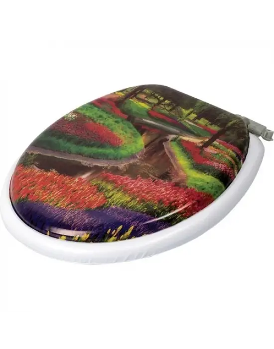 Lüks Yumuşak Süngerli Desenli Pufidik Klozet Kapağı Ekstra Kalın Süngerli