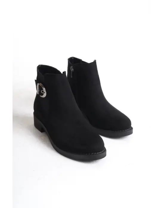 Şık Fermuarlı Rahat Tabanlı Süet Bot