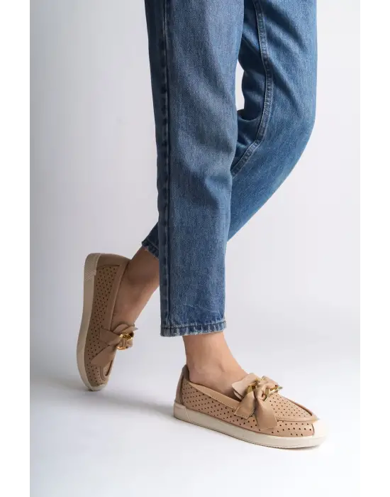 Zarif Kalp Desenli Bayan Babet Ayakkabı