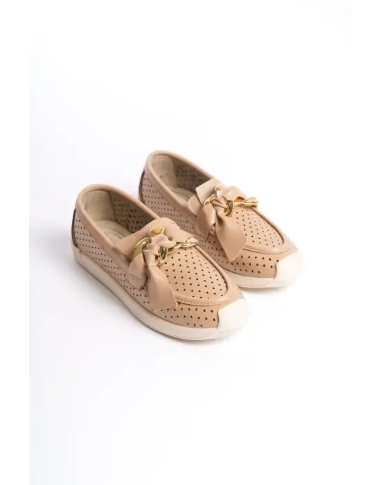 Zarif Kalp Desenli Bayan Babet Ayakkabı