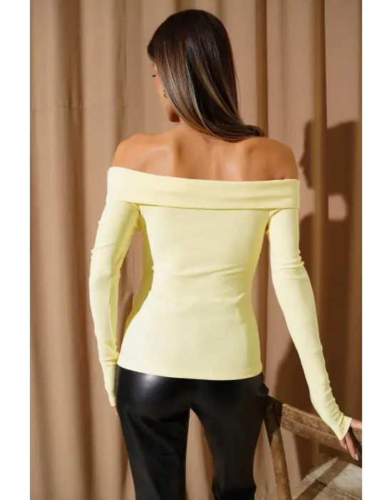 Madonna Çapraz Yaka Bluz Sarı t4331