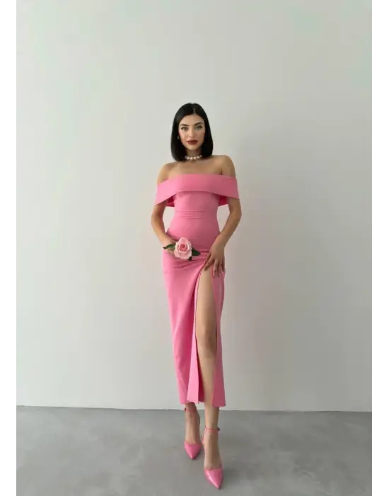 MADONNA YAKA UZUN ELBİSE