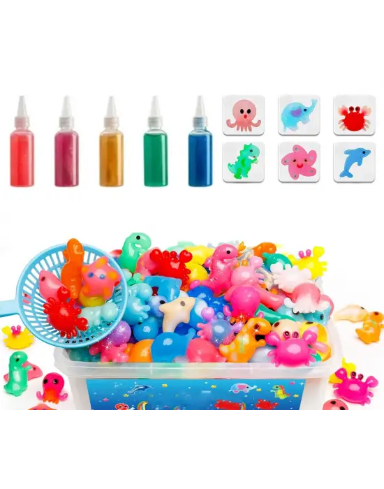 Magic Water Elf Aqua Gel Sihirli su oyuncak seti 5 renk jel şişe 6 kalıp