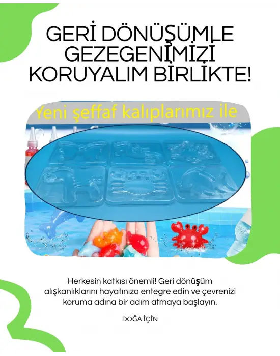 Magic Water Elf Aqua Gel Sihirli su oyuncak seti 5 renk jel şişe 6 kalıp