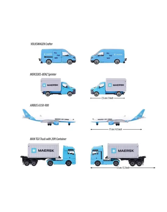 Omarı Simba Majorette MAERSK Lojistik Arabaları Seti