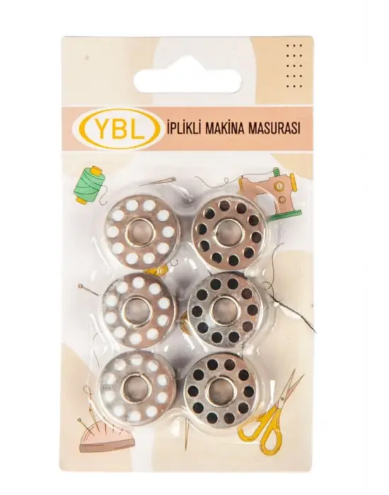 Omarı Siyah-Beyaz Makine İplikli Masura Seti