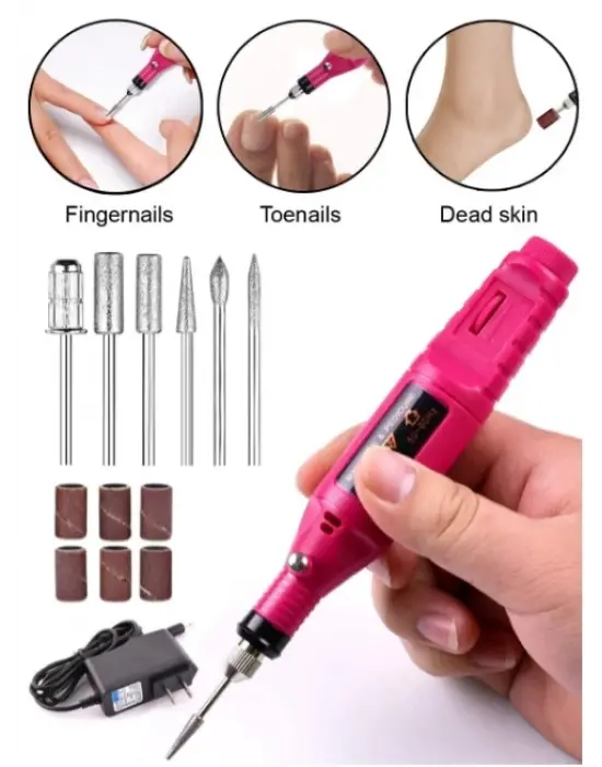 Manikür Pedikür Kalıcı Oje Ve Protez Tırnak Uygulamaları İçin Elektrikli Tırnak Törpüsü