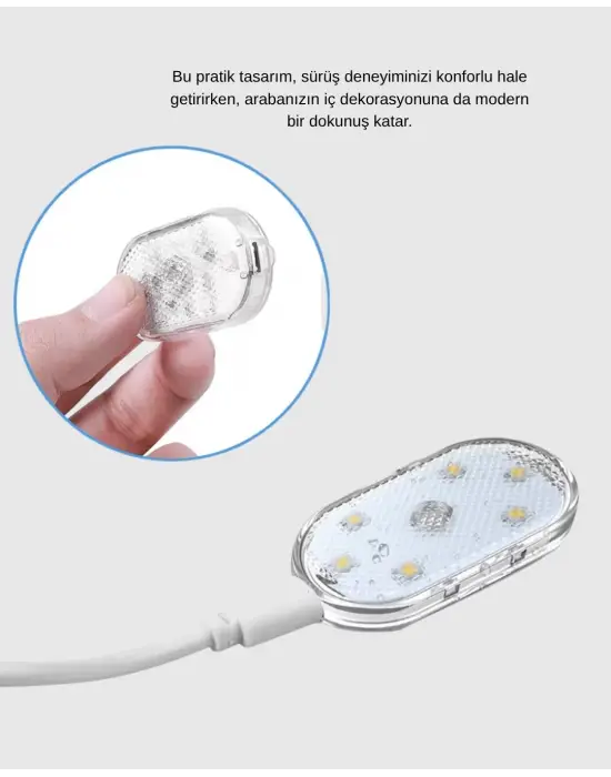 Manyetik Araba İçi Ambiyans Led Işık Seti – Kolay Montajlı Ve Kablolara Gerek Yok