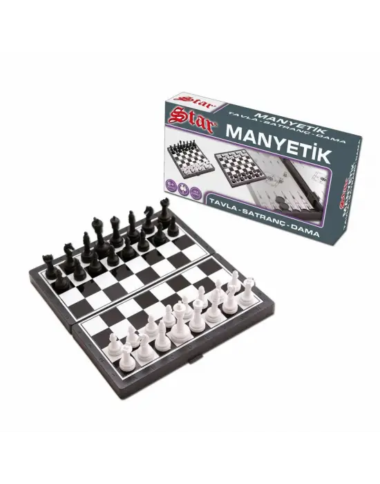 Omarı Manyetik Satranç ve Tavla Seti - Eğlenceli 2si 1 Arada Oyun