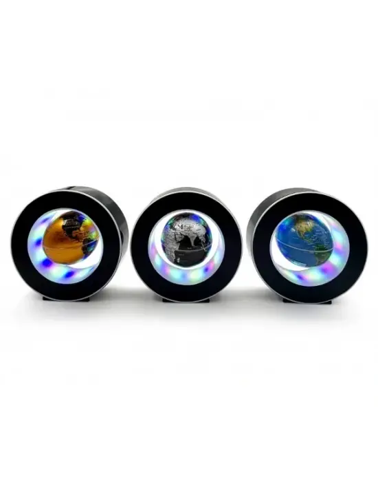 Manyetik Siyah Model Yuvarlak Ledli Dünya Küre