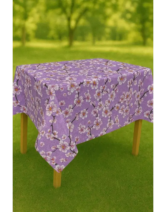 Masa Örtüsü & Piknik Örtsü -Raşel Kumaş 120 cm X 160 cm -Çiçek Desenli