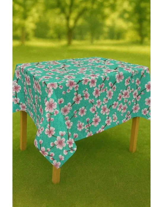 Masa Örtüsü & Piknik Örtsü -Raşel Kumaş 120 cm X 160 cm -Çiçek Desenli