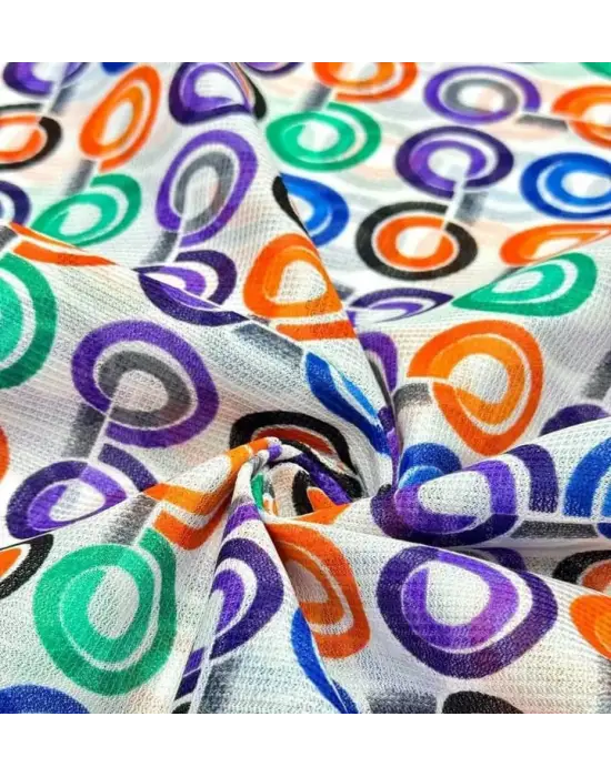 Masa Örtüsü & Piknik Örtsü -Raşel Kumaş 120 cm X 160 cm -Çok Renkli Desenli