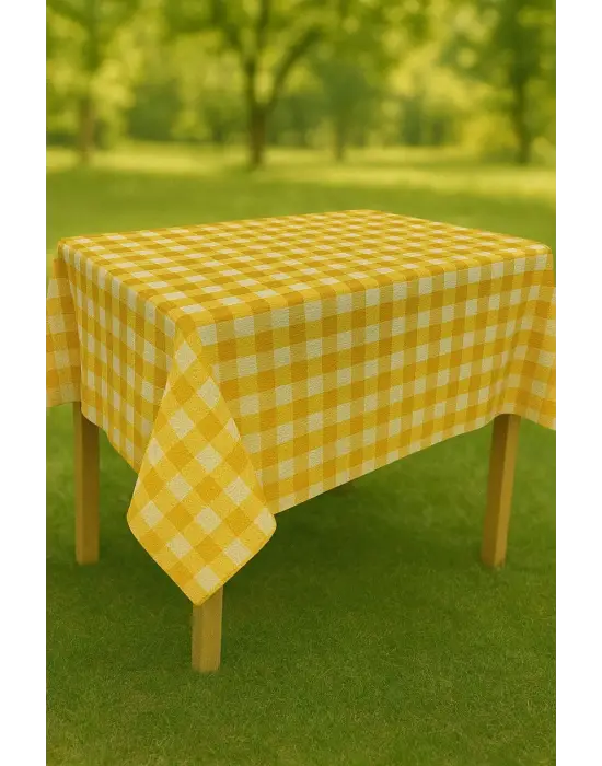 Masa Örtüsü & Piknik Örtsü -Raşel Kumaş 120 cm X 160 cm -Kare Desenli