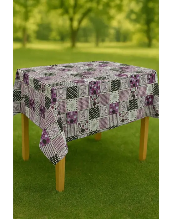 Masa Örtüsü & Piknik Örtsü -Raşel Kumaş 120 cm X 160 cm -Kare Desenli