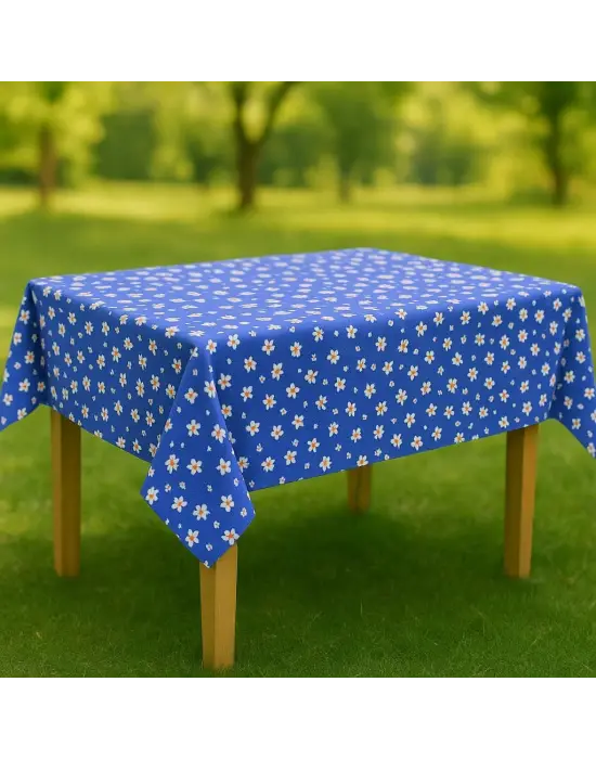 Masa Örtüsü & Piknik Örtsü -Raşel Kumaş 120 cm X 160 cm -Papatya Desenli