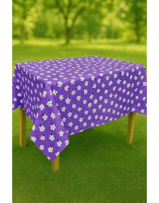 Masa Örtüsü & Piknik Örtsü -Raşel Kumaş 120 cm X 160 cm -Papatya Desenli