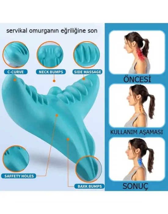Omarı U Şekilli Masaj Destekli Boyun Yastığı - Ağrı Kesici Bellek Köpük