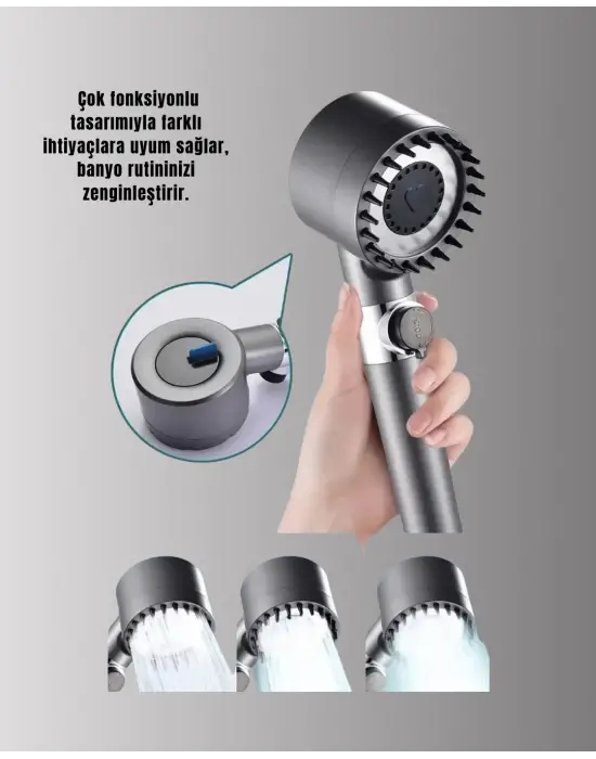 Masaj Fonksiyonlu Filtreli Duş Başlığı Dayanıklı Yapı