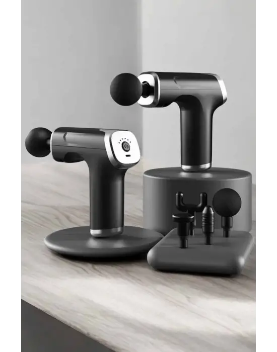 Masaj Tabancası 4 Başlıklı Kas Ve Vücut Ağrıları İçin Şarjlı Darbeli