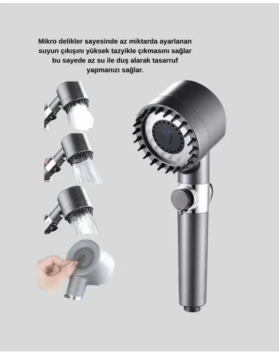 Masaj Uçlu Yüksek Basınçlı Duş Başlığı Spa Etkili