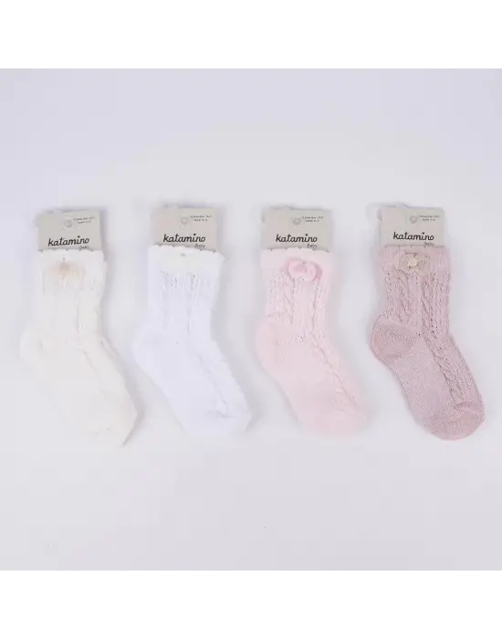 Maskot Aks File Kız Bebek Soket Çorap K43017 Asorti