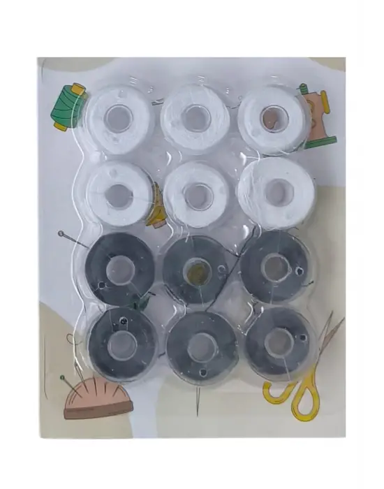 Omarı Çok Yönlü 12li Siyah-Beyaz Masura İpli