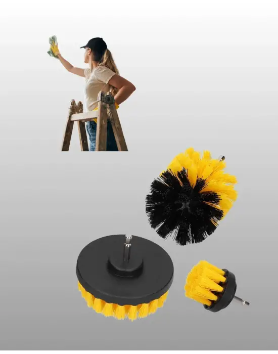 Matkap Uyumlu Temizlik Fırçası Seti 3’lü Çok Amaçlı