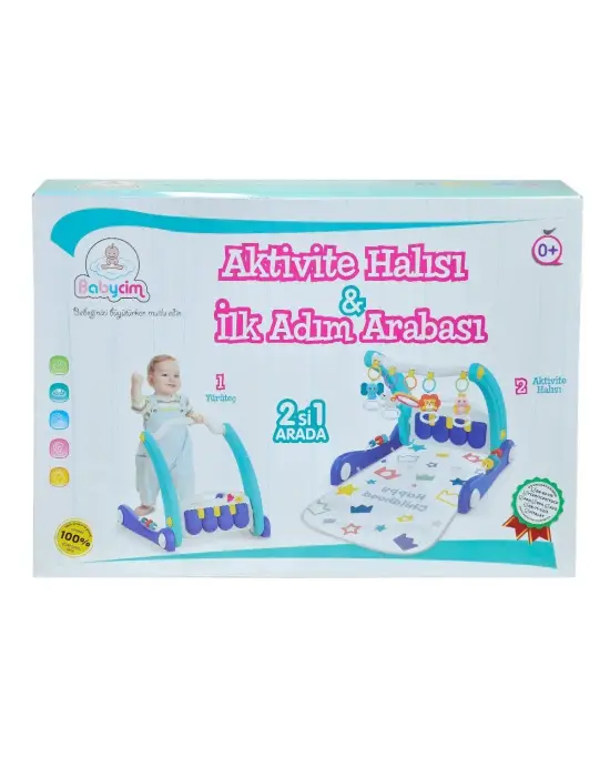 Omarı İlk Adım Arabası Halısı Mavi