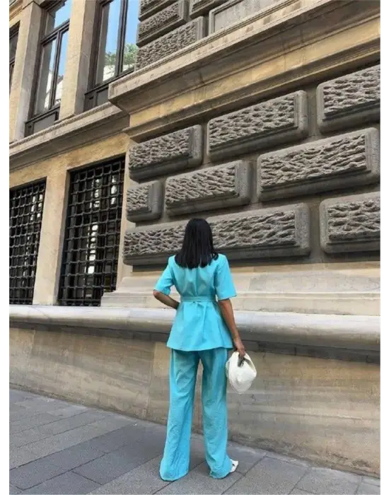 Omarı Şık Ceket ve Pantolon Takımı - Mavi