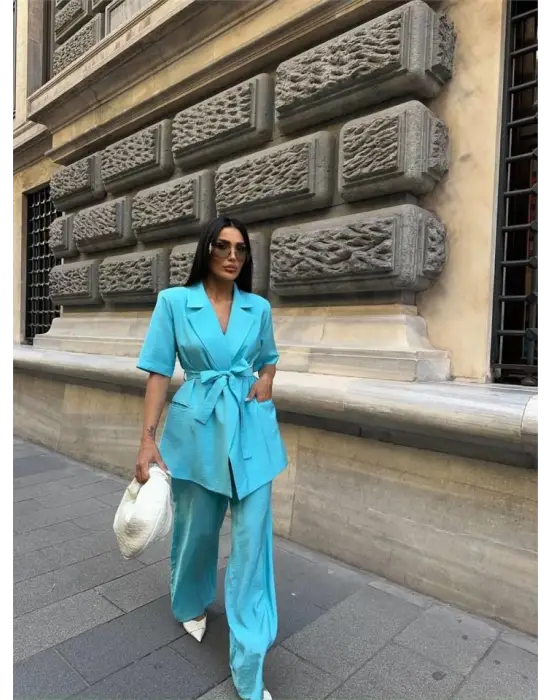 Omarı Şık Ceket ve Pantolon Takımı - Mavi