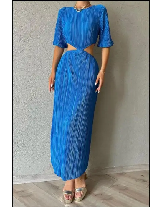 Mavi Piliseli Elbise