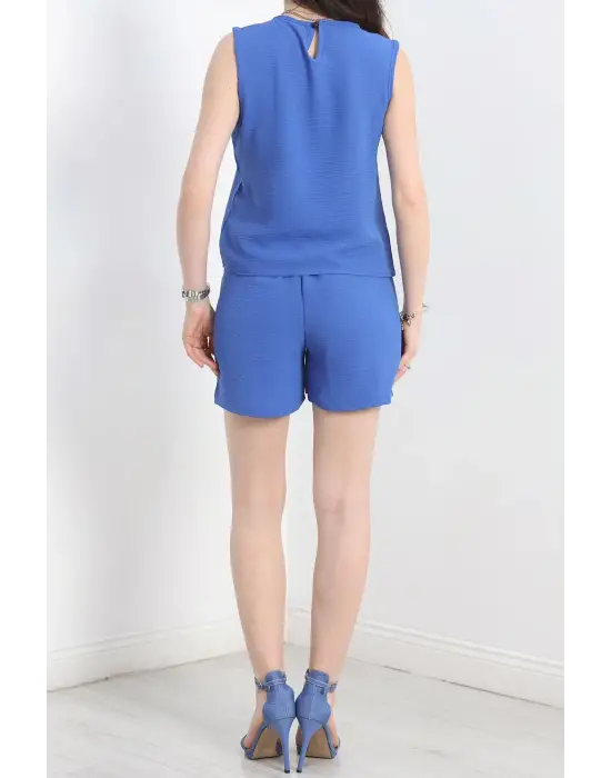 Omarı Mavi Şortlu Yüzme Takımı