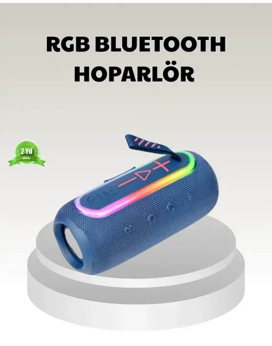 Mavi Taşınabilir Bluetooth Hoparlör Kompakt Tasarım Ve Güçlü Ses