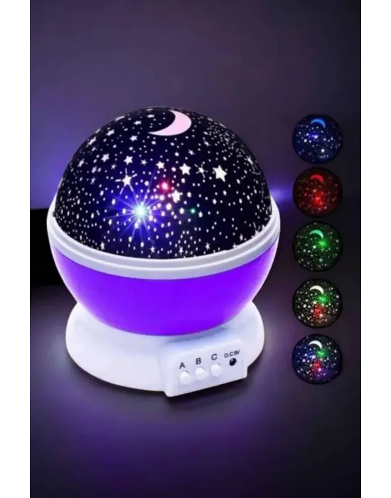 Mavi Ve Mor Işıklı Projeksiyon Lambası