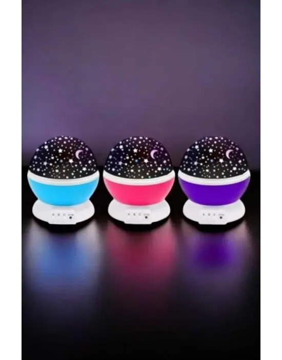 Mavi Ve Mor Işıklı  Projeksiyon Lambası