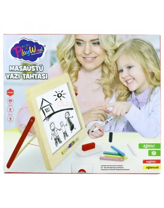 Omarı Ahşap Masa Üstü Yazı Tahtası - Pratik ve Fonksiyonel