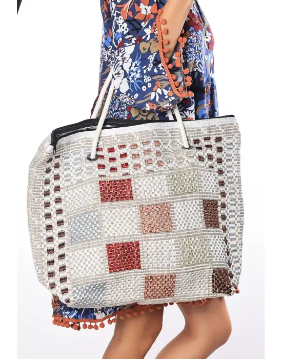 Omarı Denizden Esinlenen Renkli Plaj Çantası