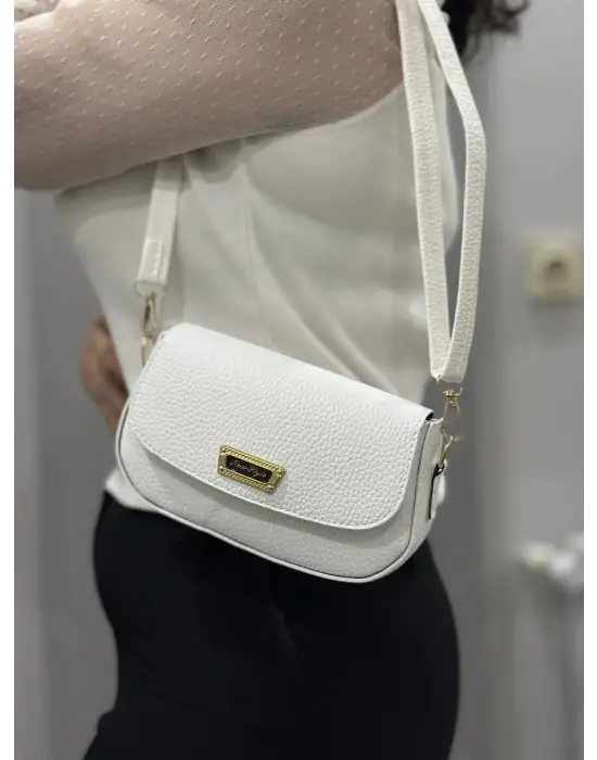 Omarı Yüksek Kaliteli Beyaz Cilt Çanta
