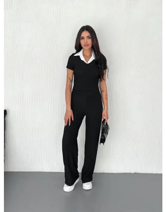 Omarı Elegan Ottoman Kumaş Beyaz Yaka Takım