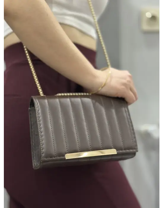 Omarı Doğal Kahve Renkli Deri Cilt Çantası