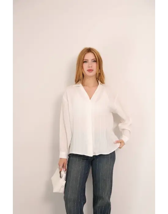 Omarı Şık Çizgili Gömlek Modelleri